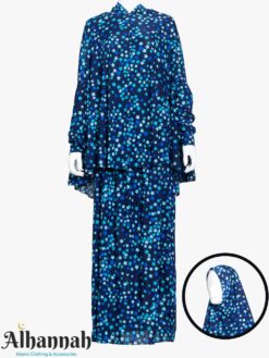 2 Piece Prayer Outfit in Blue and White Stars Print ps668