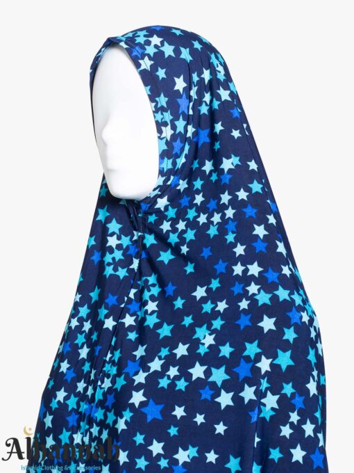 2 Piece Prayer Outfit in Blue and White Stars Print ps668 HOOD