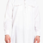 Off-White Kurta with Front Pockets me1012
