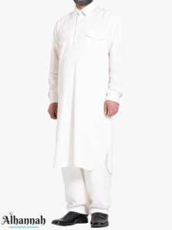 Off-White Salwar Kameez with Front Pockets me1033