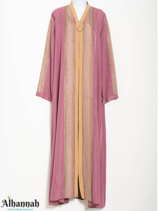 Pink-Abaya-with-Golden-Accents-and-Pendant-ab947