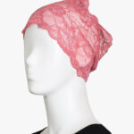 Rose Pink Lace Headband Underscarf ac384