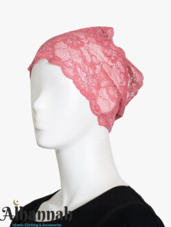 Rose Pink Lace Headband Underscarf ac384