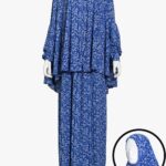 2 Piece Prayer Outfit in Blue Paisley Print ps682