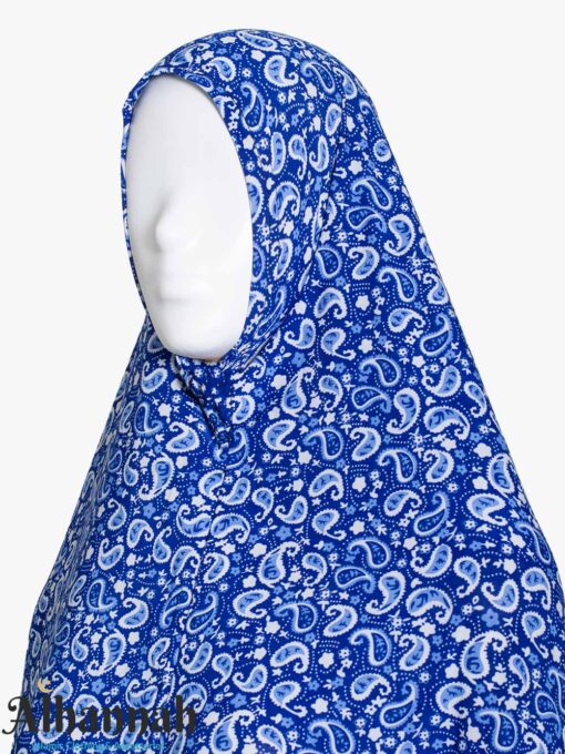 2 Piece Prayer Outfit in Blue Paisley Print ps682-Closeup