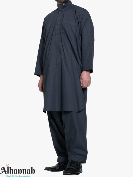 Black-Salwar-Kameez-with-Front-Pocket-and-Traditional-Collar-me1039