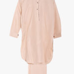Boys Tan Salwar Kameez with Patterned Lining ch607